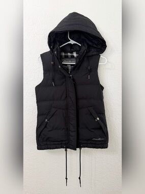 Eddie Bauer Black Hooded Down Puffer Vest Size XS
